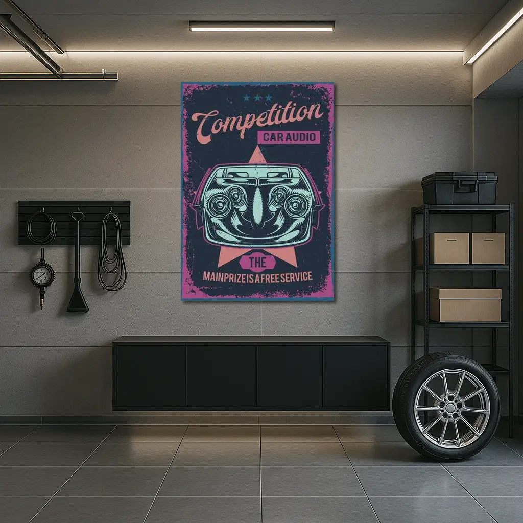 Competition Car Audio Retro Poster Art – Wall Art