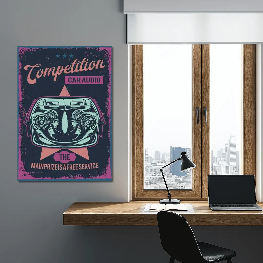 Competition Car Audio Retro Poster Art – Wall Art