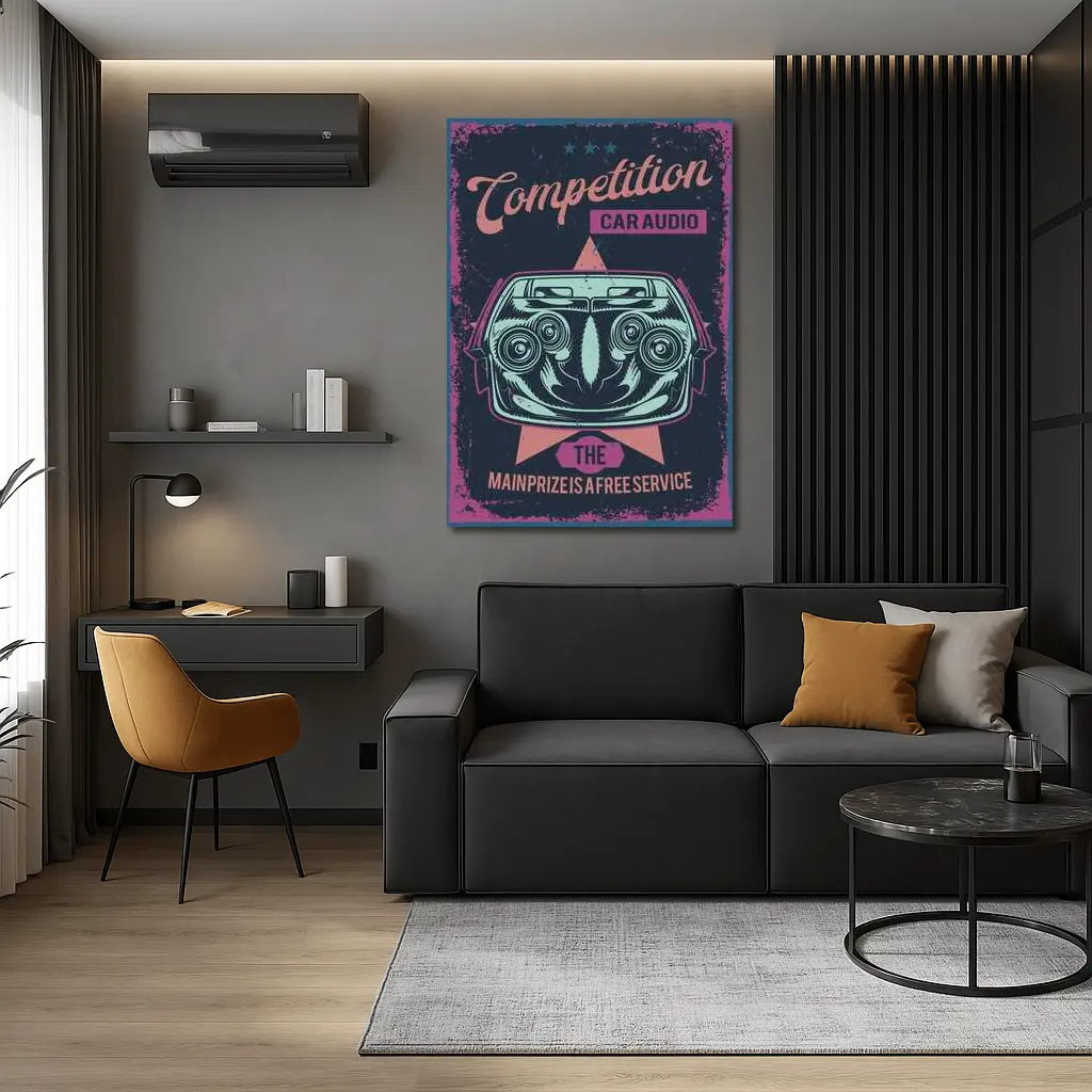 Competition Car Audio Retro Poster Art – Wall Art