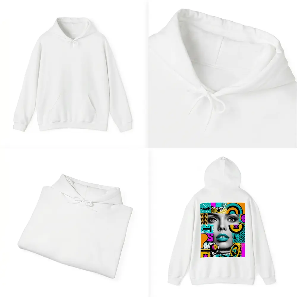 Pop Art Woman Face Colorful Abstract Collage – Hoodies