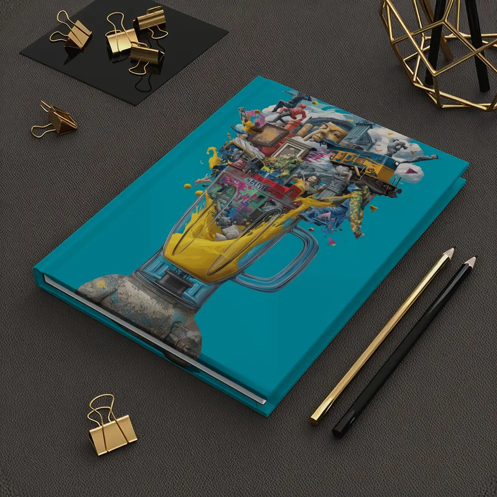 Surreal Blender Pop Art Teal Background – Notebooks