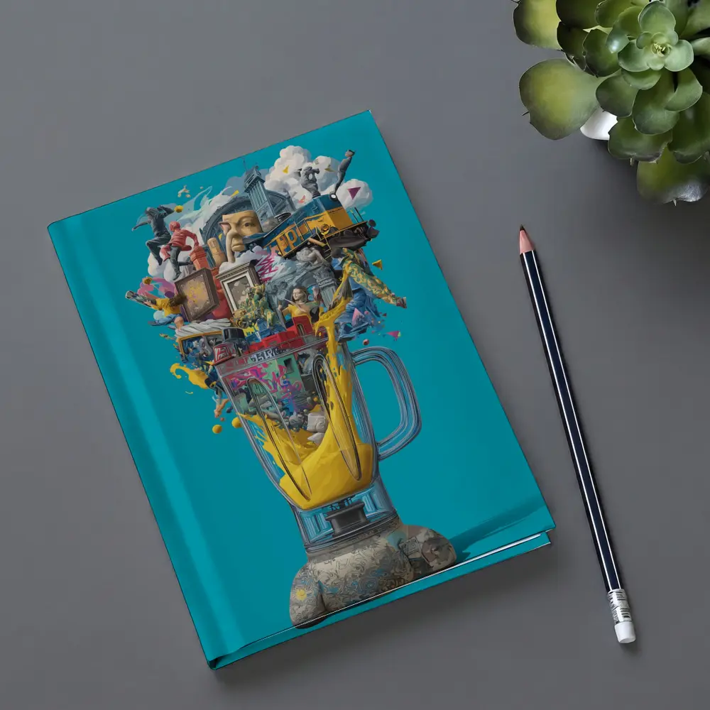 Surreal Blender Pop Art Teal Background – Notebooks