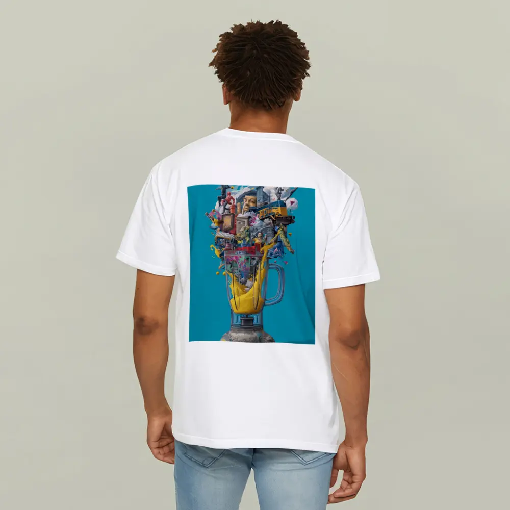 Surreal Blender Pop Art Teal Background – T-Shirts