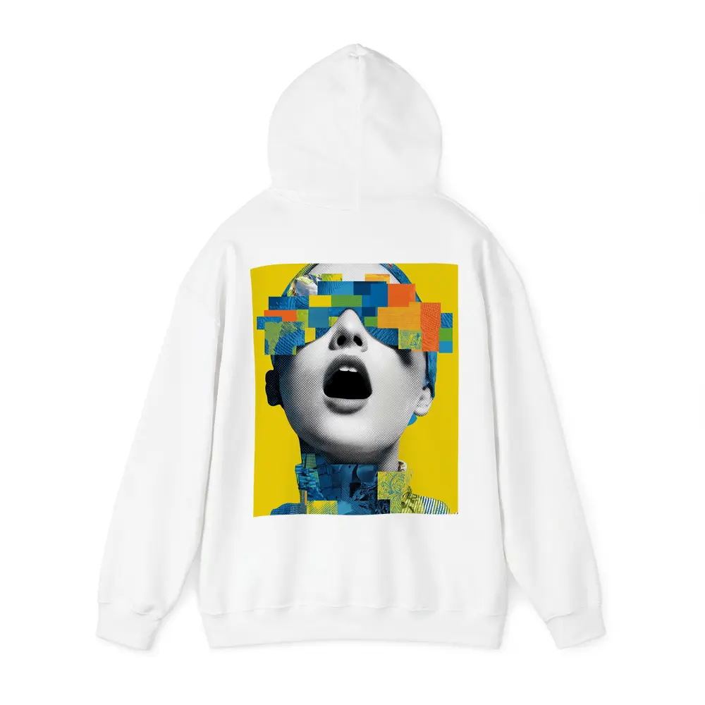 Pop Art Woman Collage Yellow Background – Hoodies