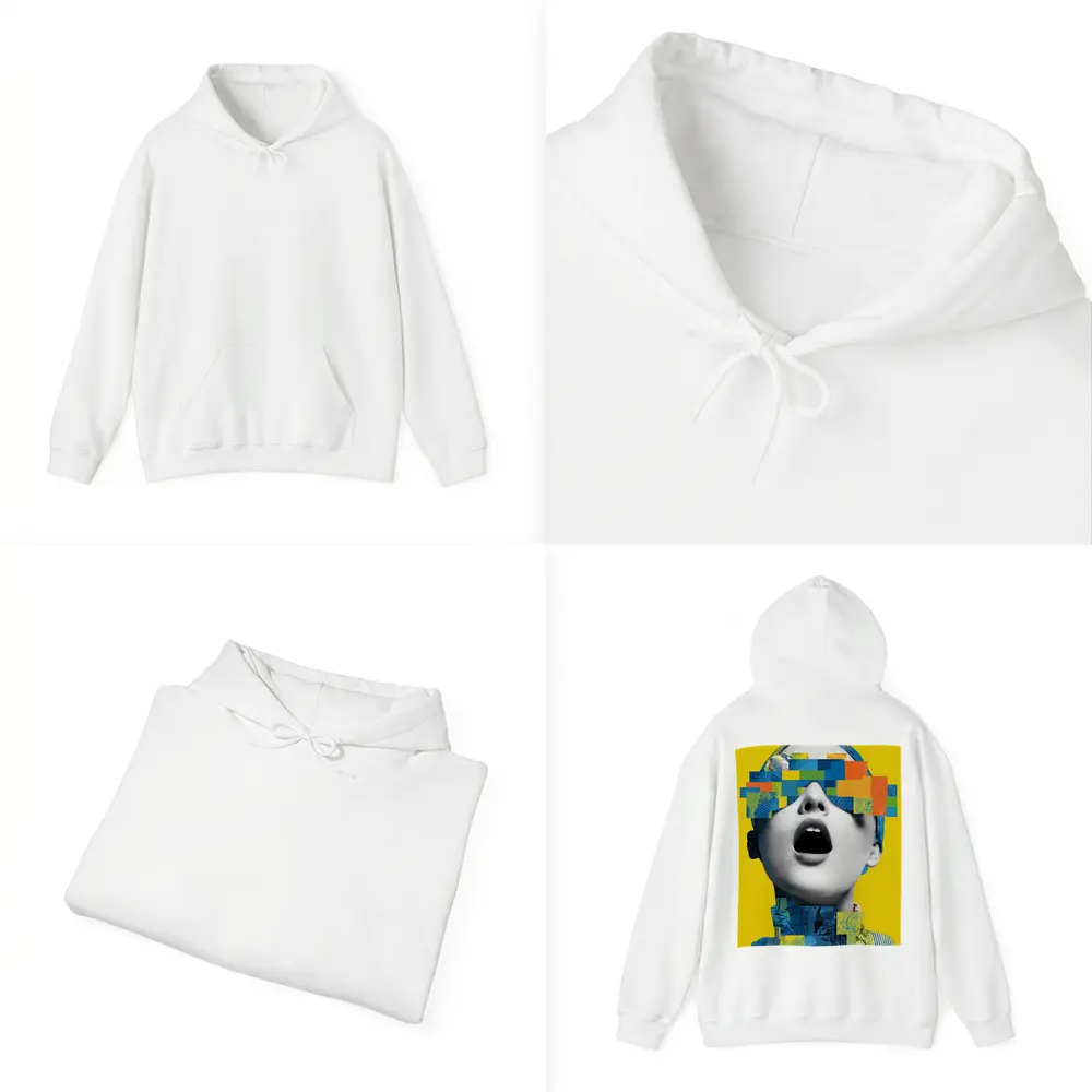 Pop Art Woman Collage Yellow Background – Hoodies