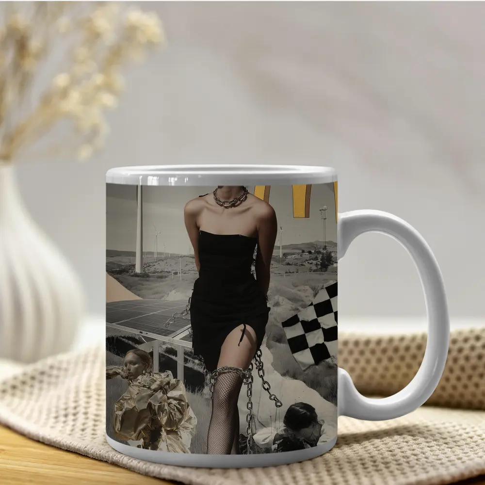 Fashion Woman Collage Pop Art Style – Mugs