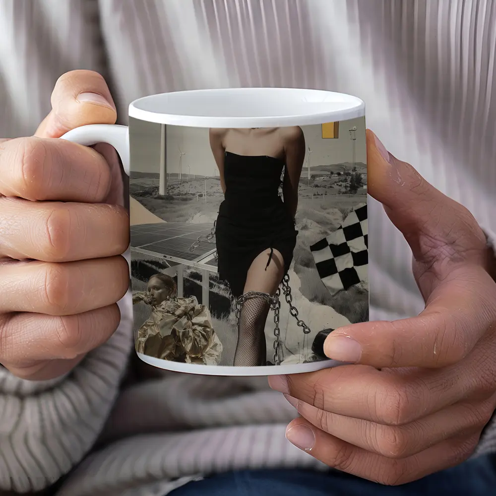 Fashion Woman Collage Pop Art Style – Mugs