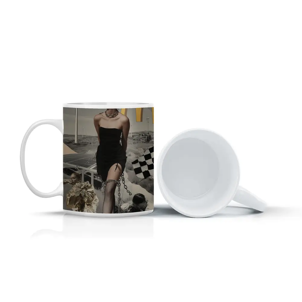 Fashion Woman Collage Pop Art Style – Mugs