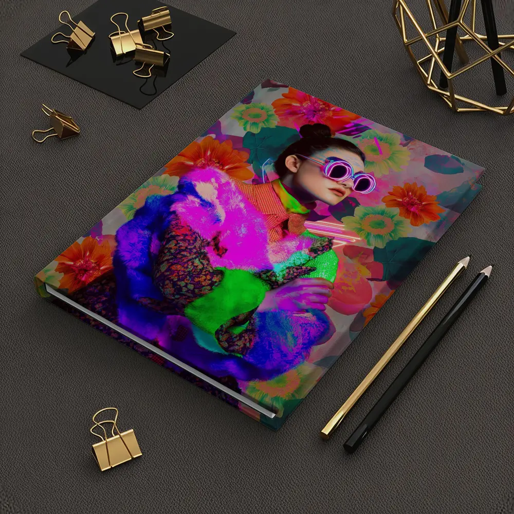 Neon Fashion Woman Floral Pop Art – Notebooks