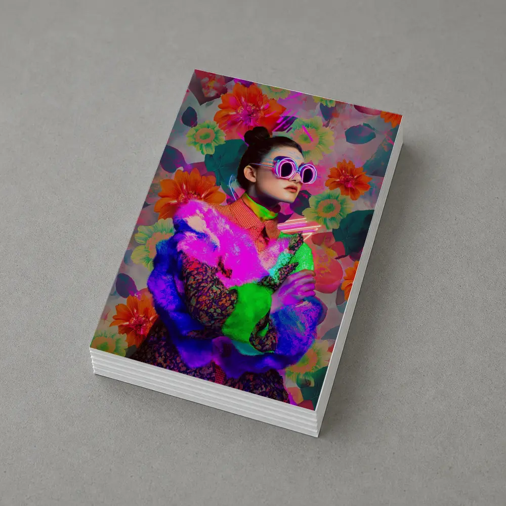 Neon Fashion Woman Floral Pop Art – Postcards