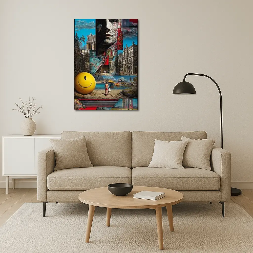 Surreal Collage Art City Dreamscape Mixed Media – Wall Art