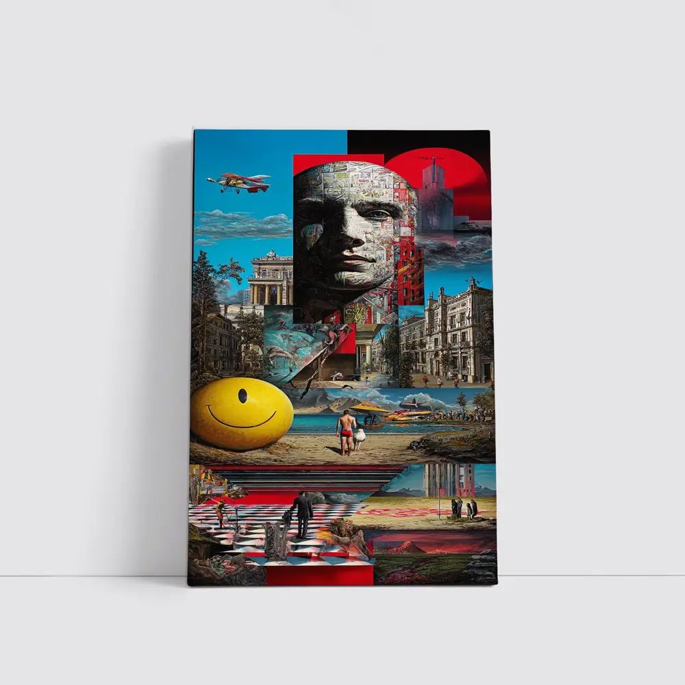 Surreal Collage Art City Dreamscape Mixed Media – Wall Art