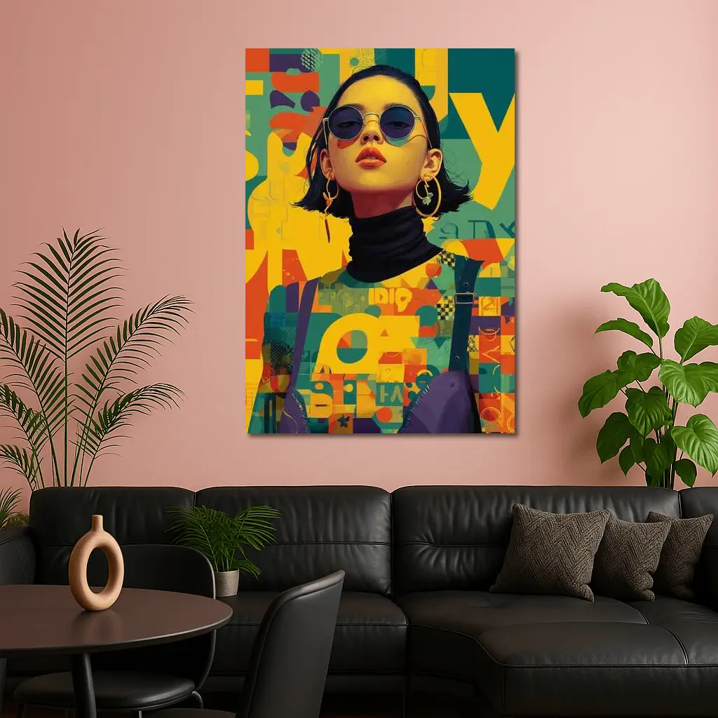 Fashion Woman Retro Typography Colorful Pop Art – Wall Art