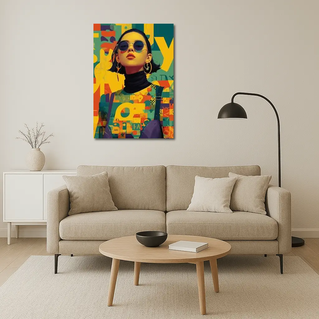 Fashion Woman Retro Typography Colorful Pop Art – Wall Art