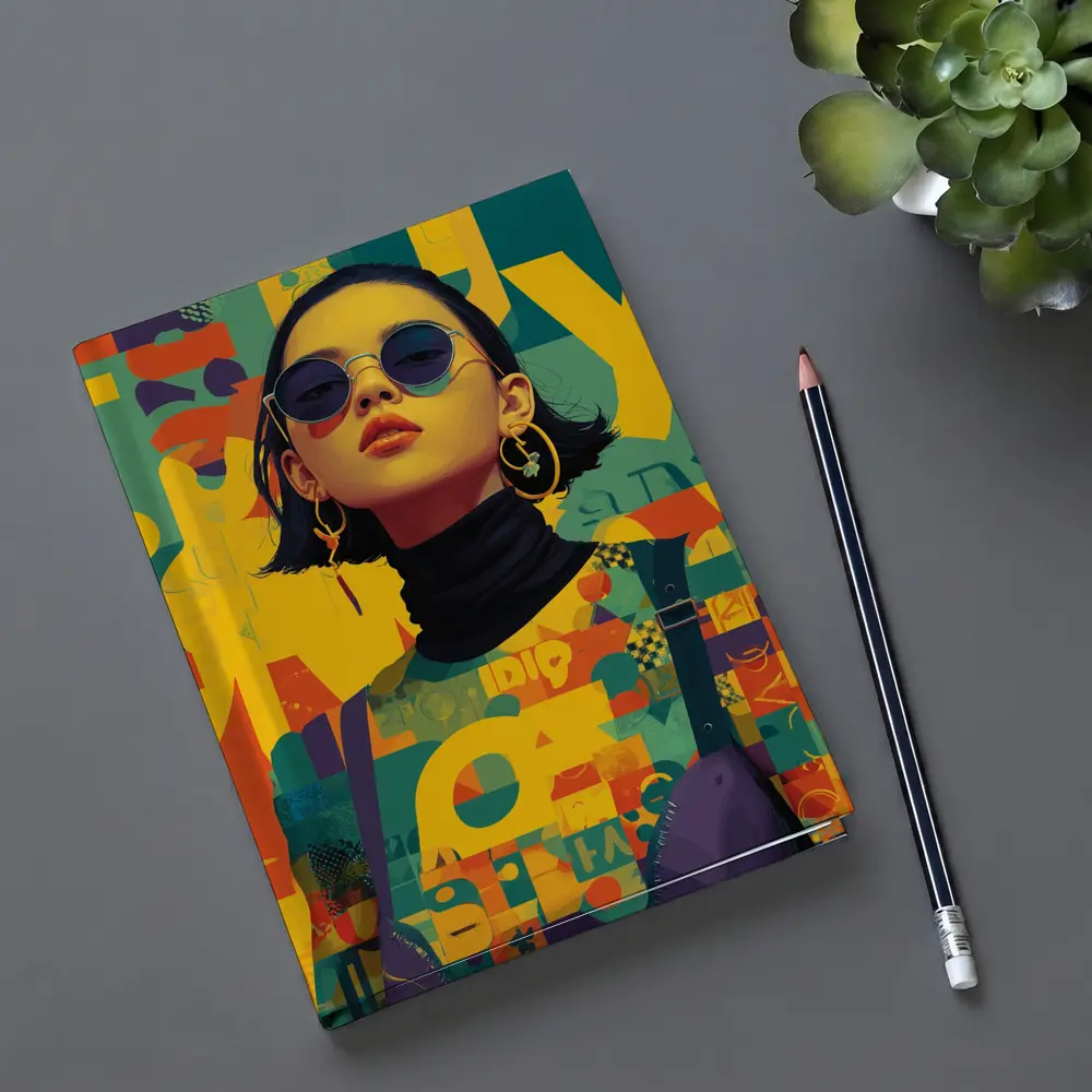 Fashion Woman Retro Typography Colorful Pop Art – Notebooks