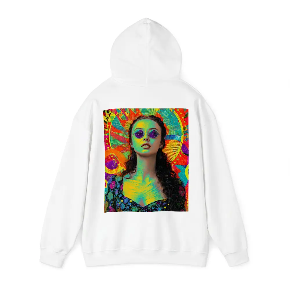 Psychedelic Woman Portrait Colorful Abstract Background – Hoodies