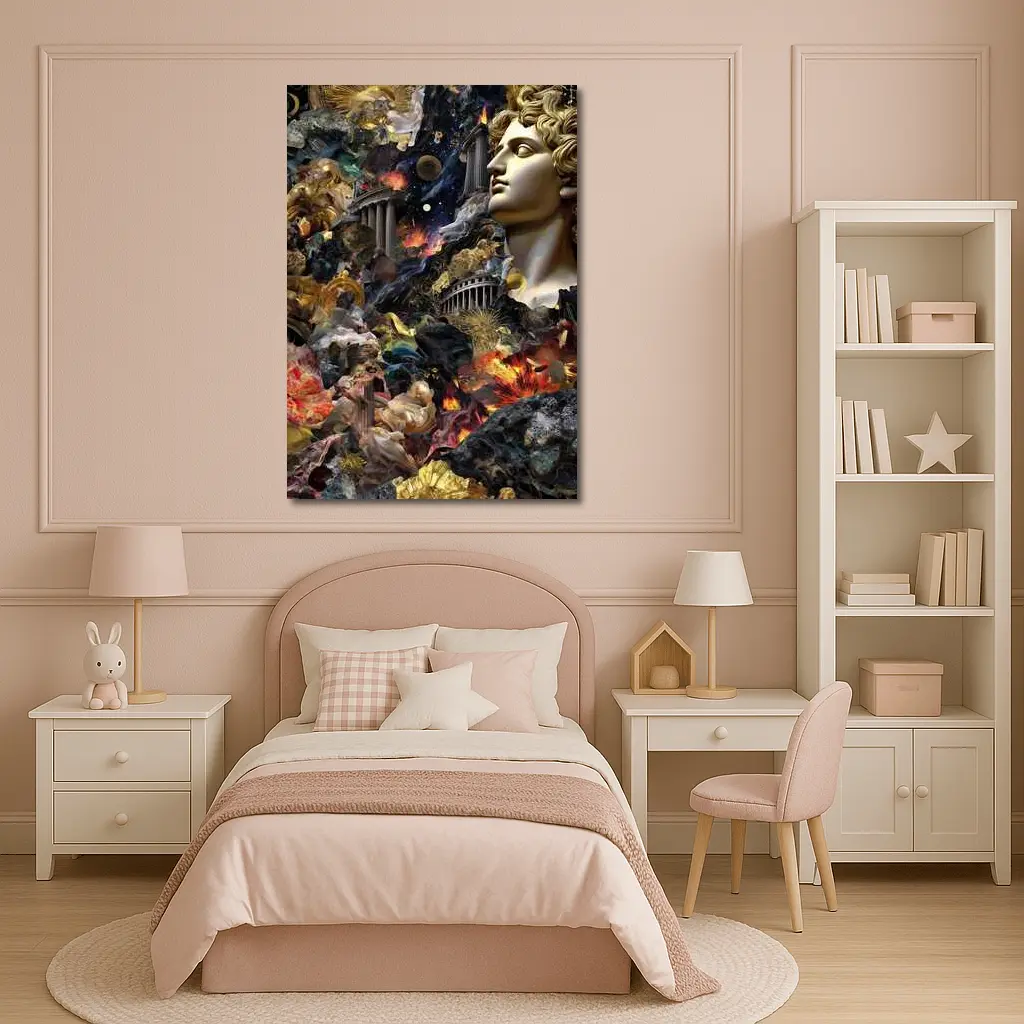 Greek Mythology Collage Gold Cosmic Chaos – Wall Art