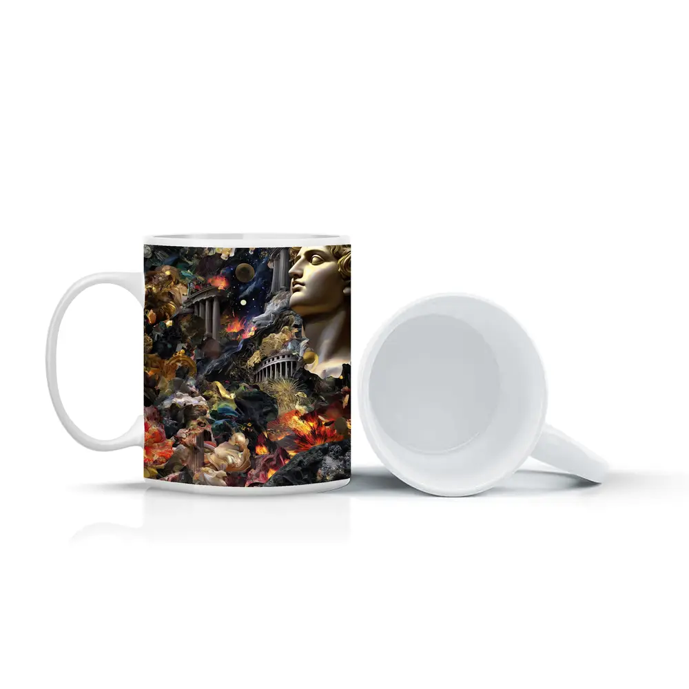 Greek Mythology Collage Gold Cosmic Chaos – Mugs