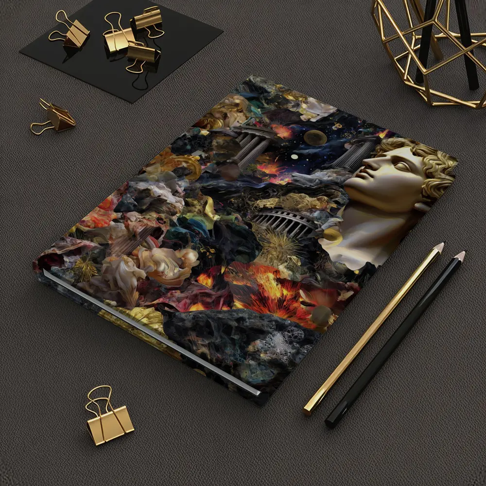Greek Mythology Collage Gold Cosmic Chaos – Notebooks