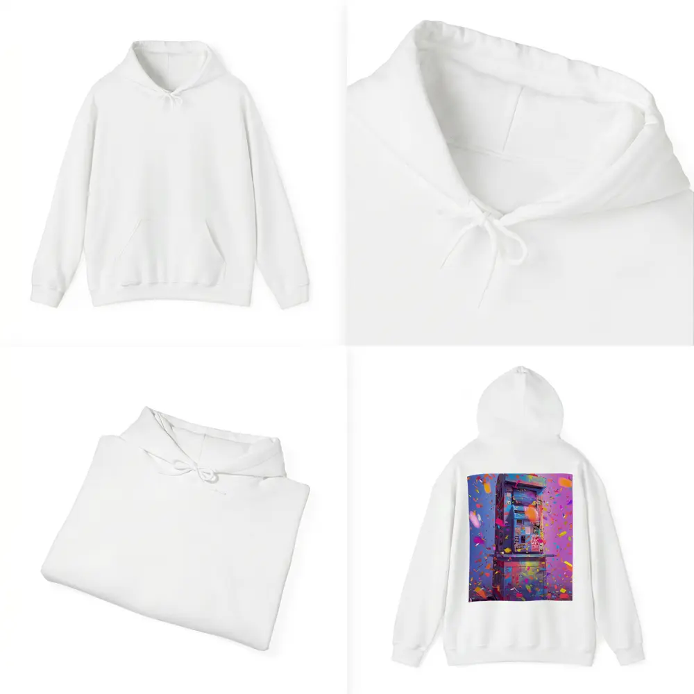 Colorful Arcade Machine Confetti Purple Background – Hoodies