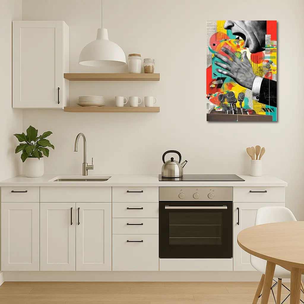 Political Speaker Collage Pop Art Illustration – Wall Art