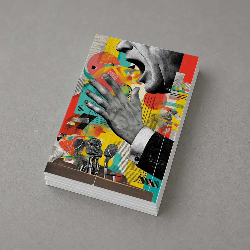 Political Speaker Collage Pop Art Illustration – Postcards
