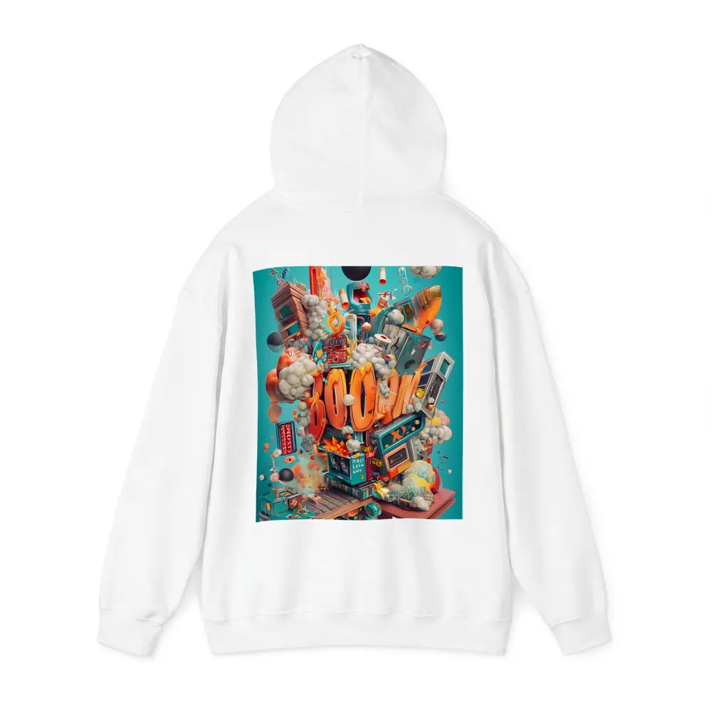 Boom Graffiti Street Art Teal Background – Hoodies