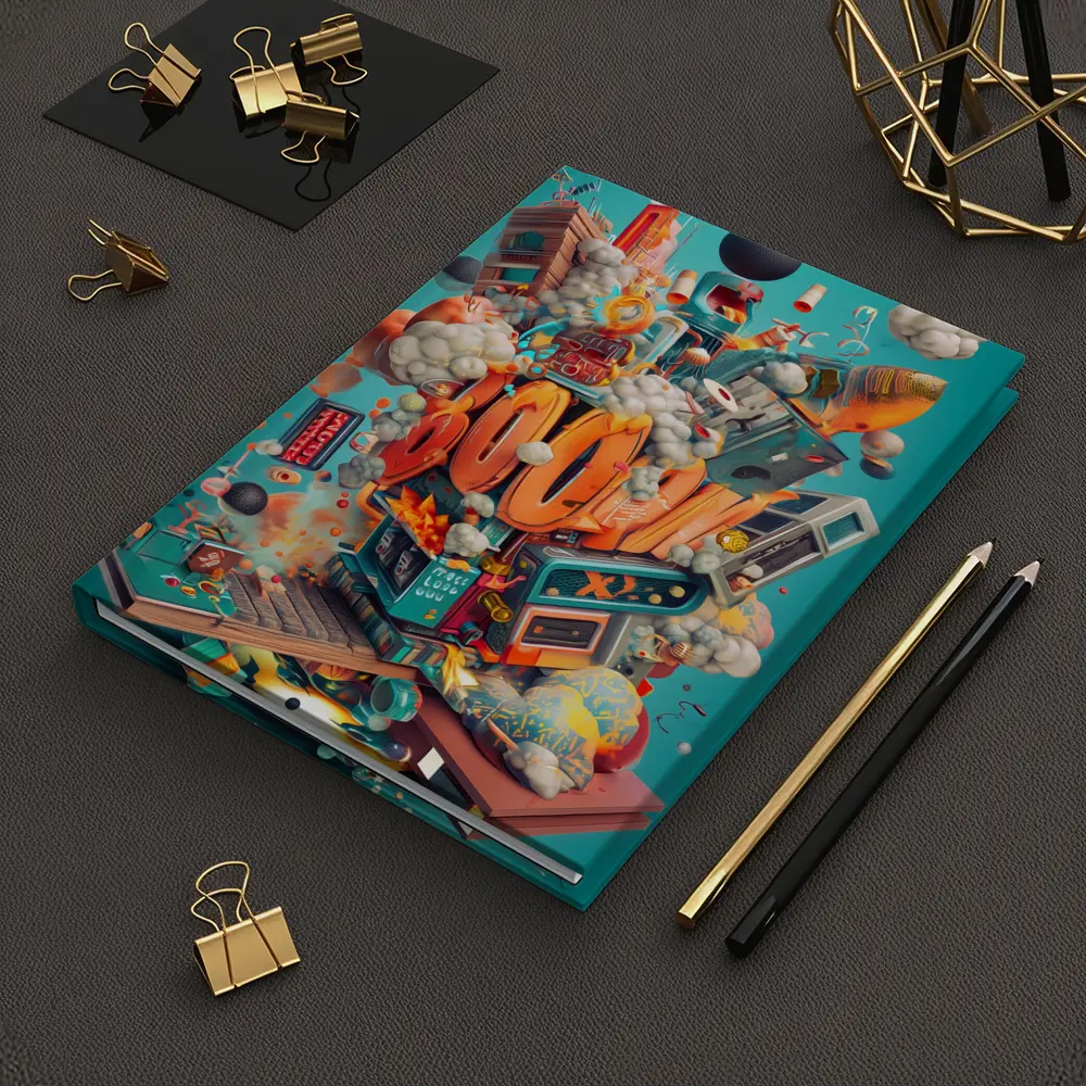 Boom Graffiti Street Art Teal Background – Notebooks