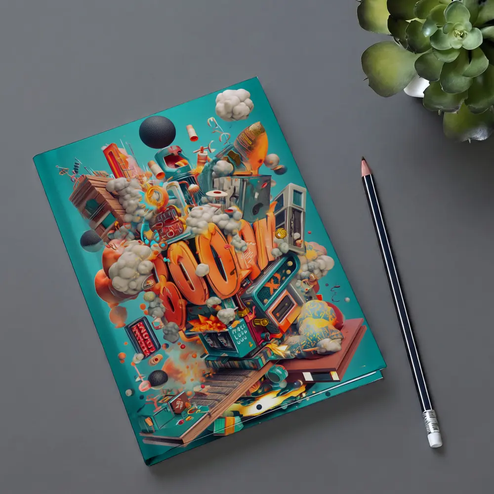 Boom Graffiti Street Art Teal Background – Notebooks