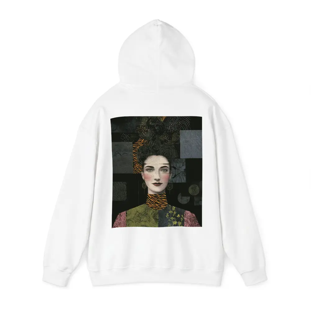 Woman Portrait Collage Mixed Pattern Dark Background – Hoodies