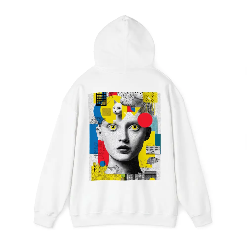 Pop Art Collage Woman With Yellow Eyes – Hoodies
