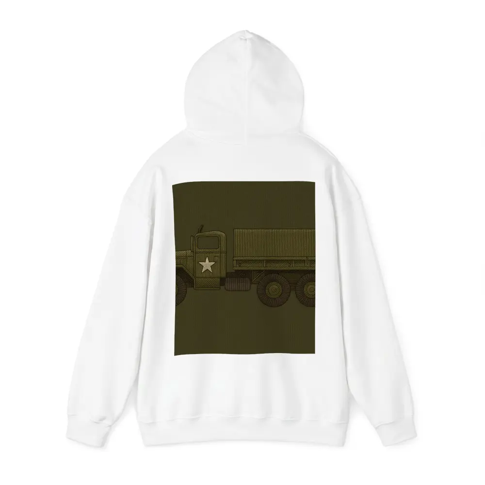 Military Army Truck Olive Green Embroidery Art – Hoodies