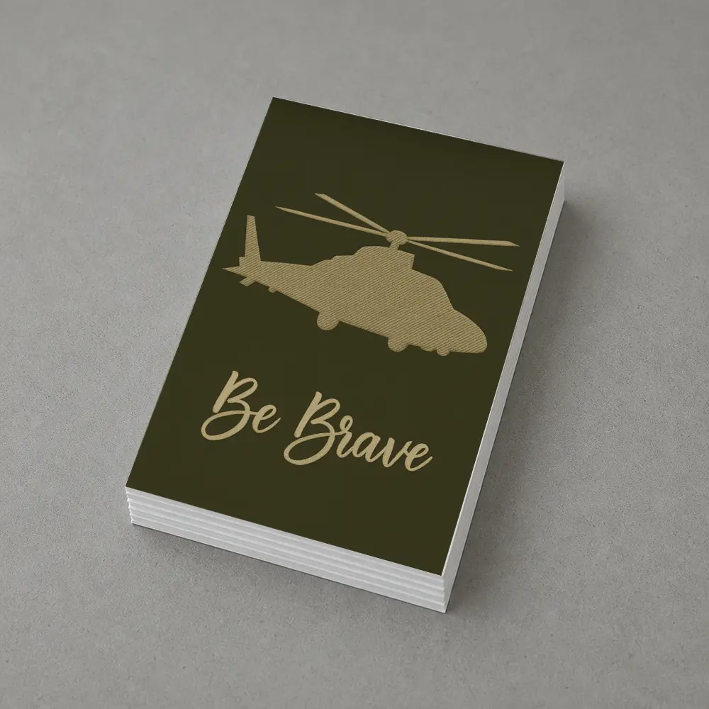 Be Brave Military Helicopter Olive Green Art – Postcards
