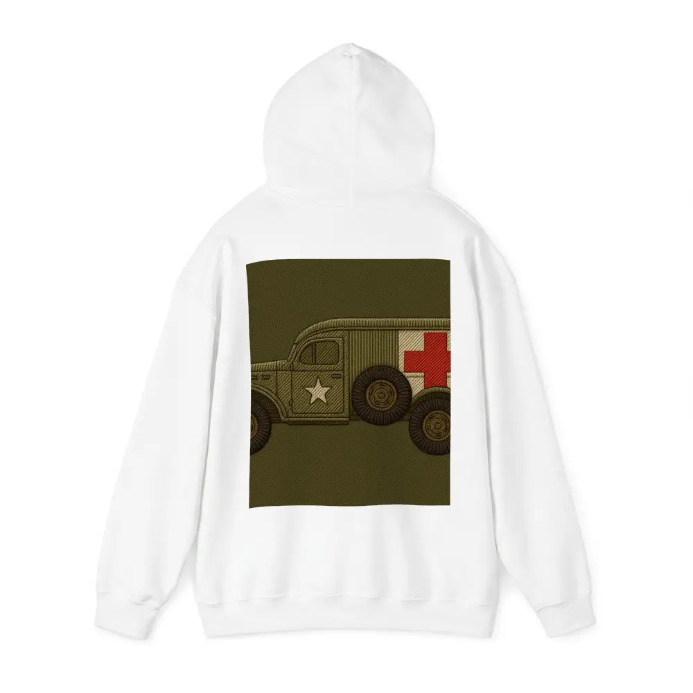 WWII Military Ambulance Truck Embroidery Art – Hoodies