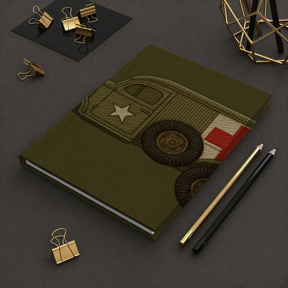 WWII Military Ambulance Truck Embroidery Art – Notebooks