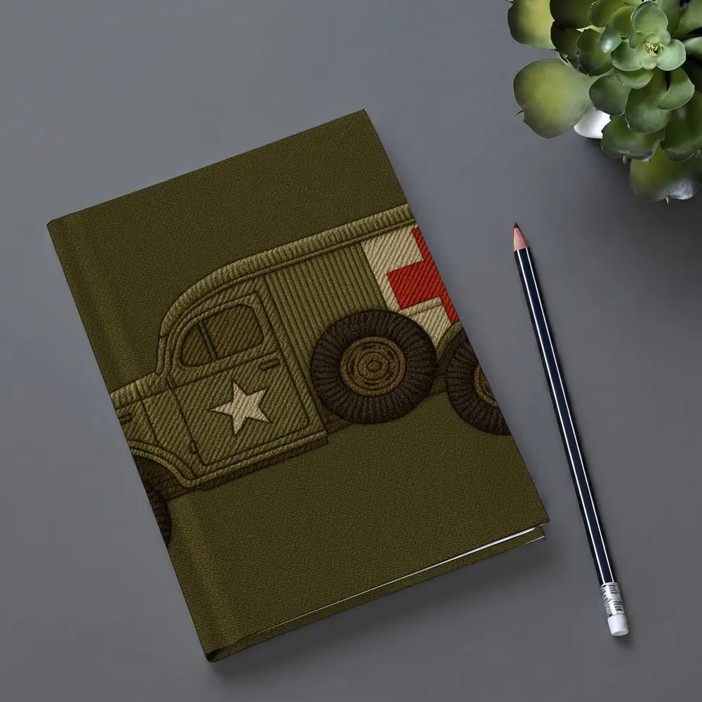 WWII Military Ambulance Truck Embroidery Art – Notebooks