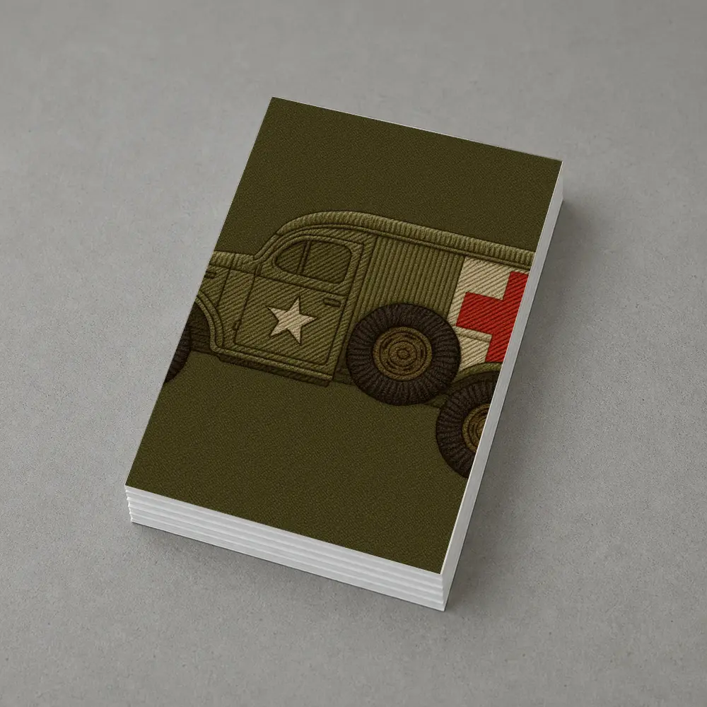WWII Military Ambulance Truck Embroidery Art – Postcards