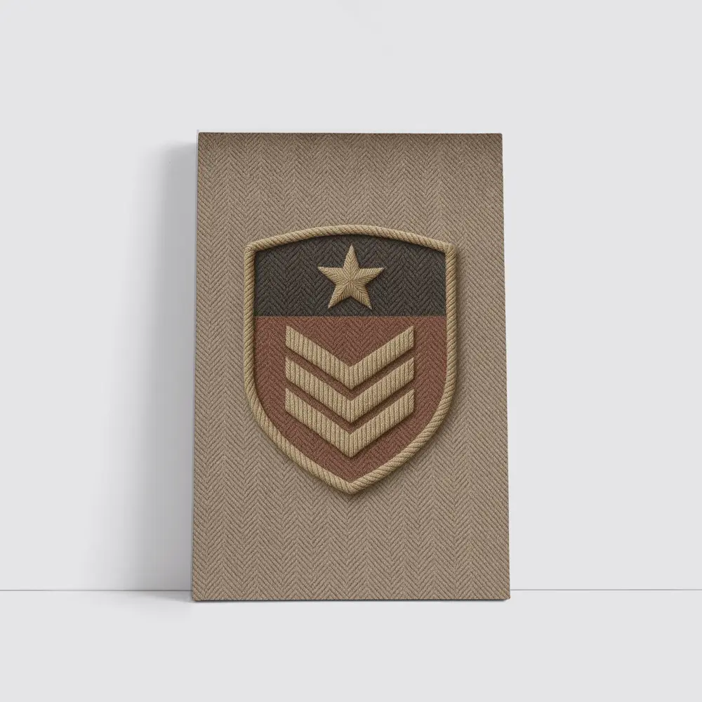 Military Sergeant Rank Badge Embroidered Shield – Wall Art