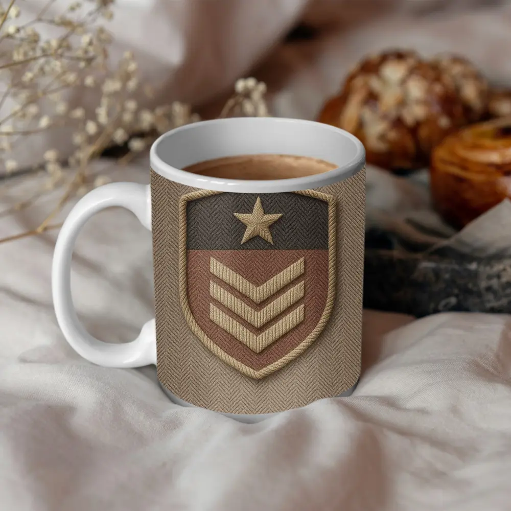Military Sergeant Rank Badge Embroidered Shield – Mugs