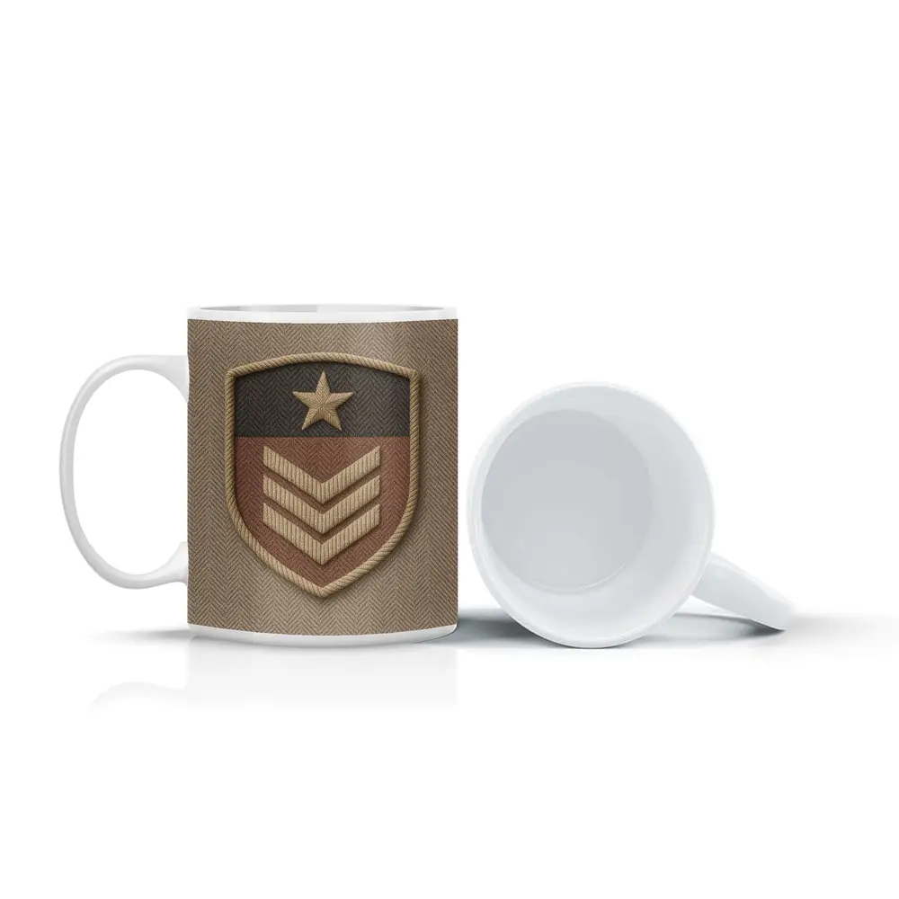 Military Sergeant Rank Badge Embroidered Shield – Mugs