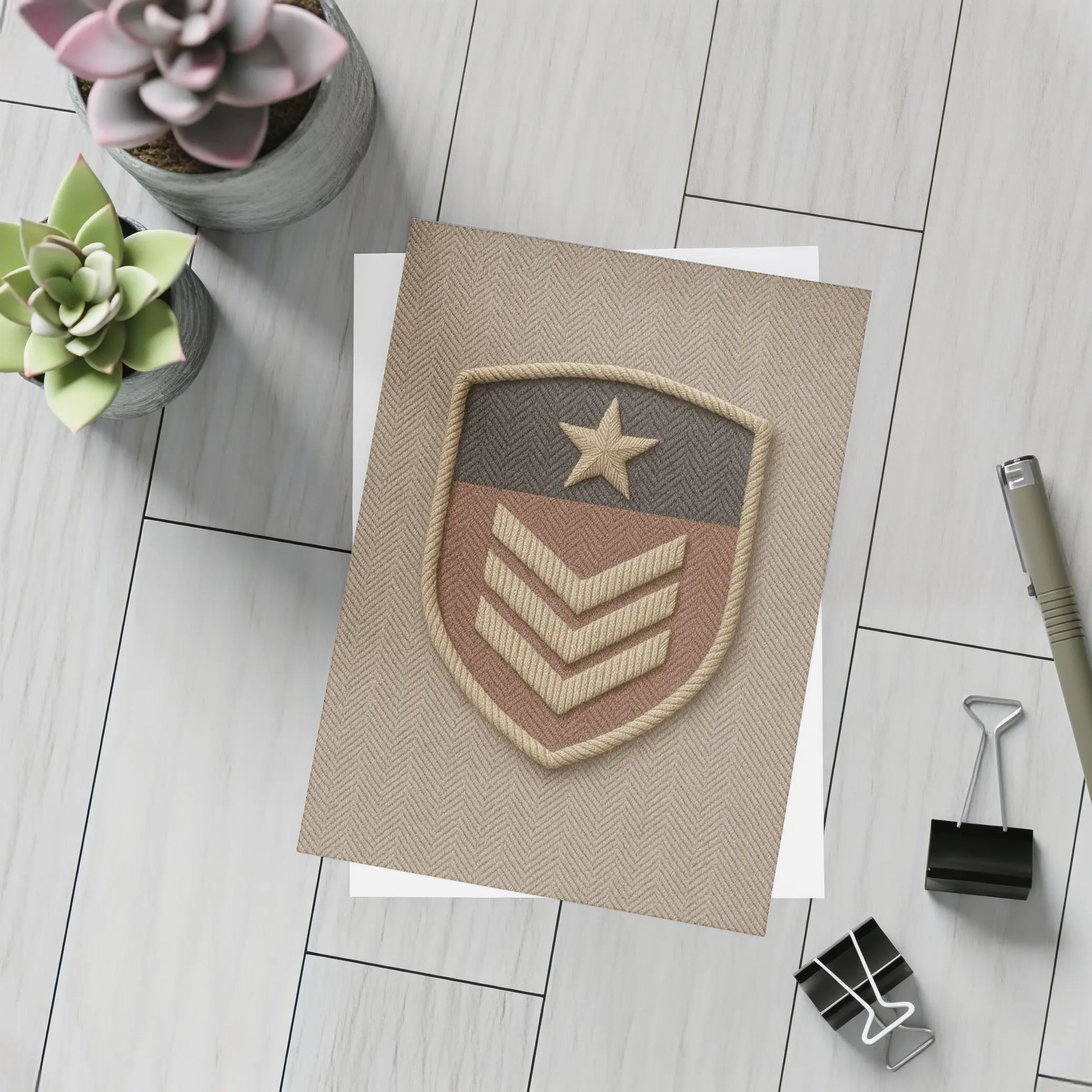 Military Sergeant Rank Badge Embroidered Shield – Postcards