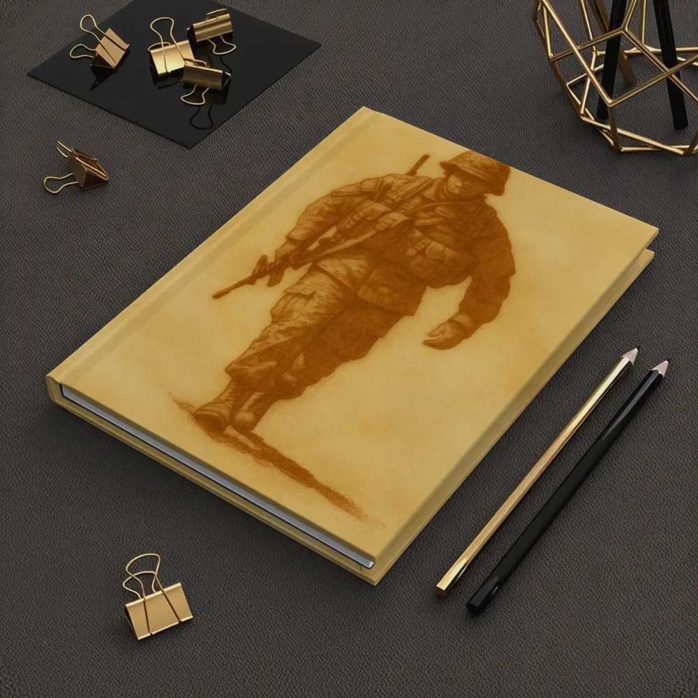 WWII Soldier Sketch Sepia Tone Art – Notebooks
