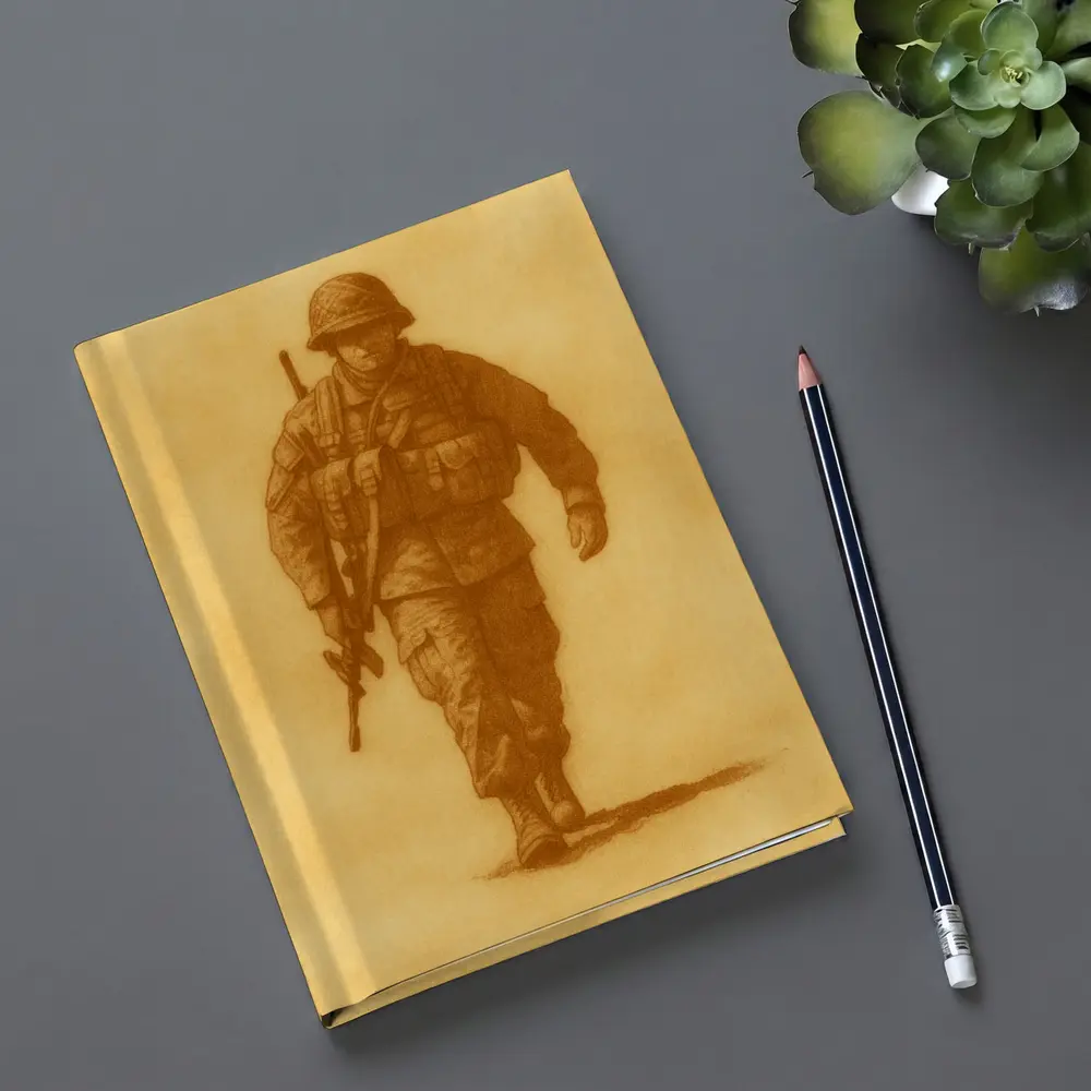 WWII Soldier Sketch Sepia Tone Art – Notebooks