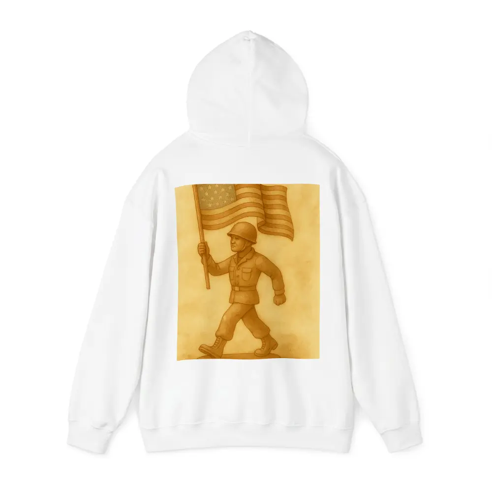 Toy Soldier Marching With American Flag – Hoodies