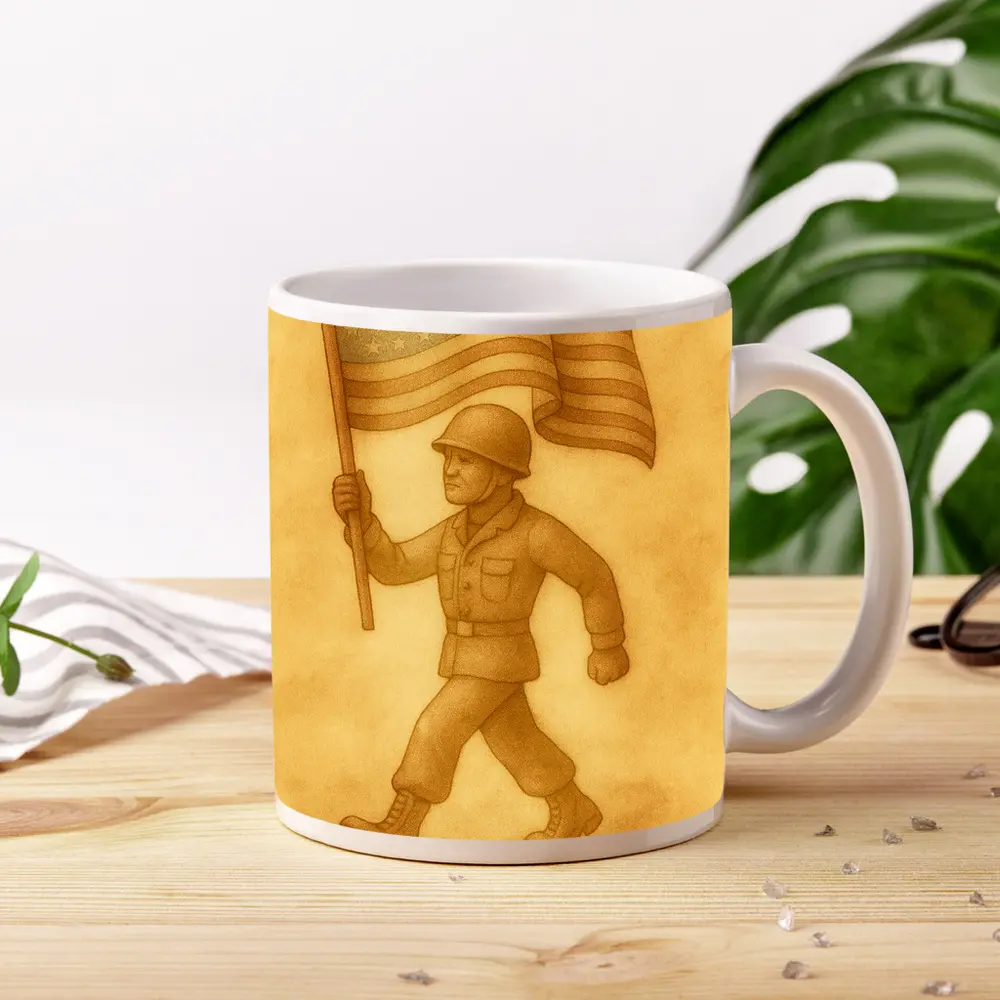 Toy Soldier Marching With American Flag – Mugs