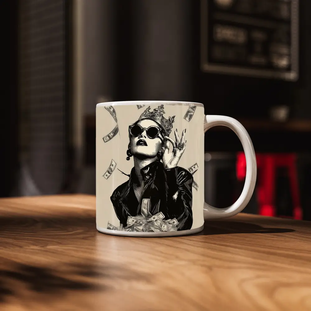 Queen Crown Sunglasses Money Rain Black White – Mugs