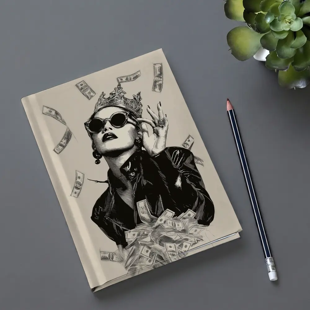 Queen Crown Sunglasses Money Rain Black White – Notebooks