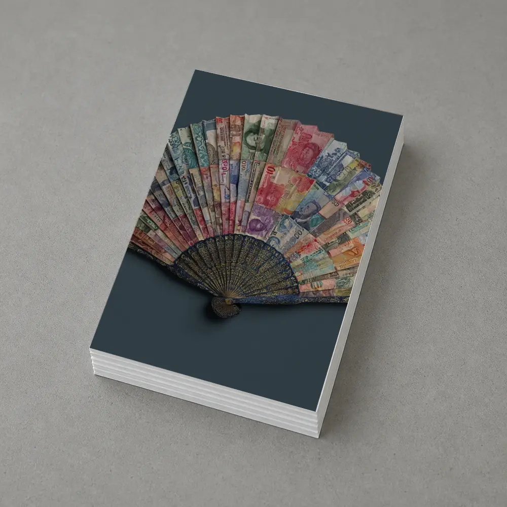 World Currency Fan Money Art Dark Background – Postcards