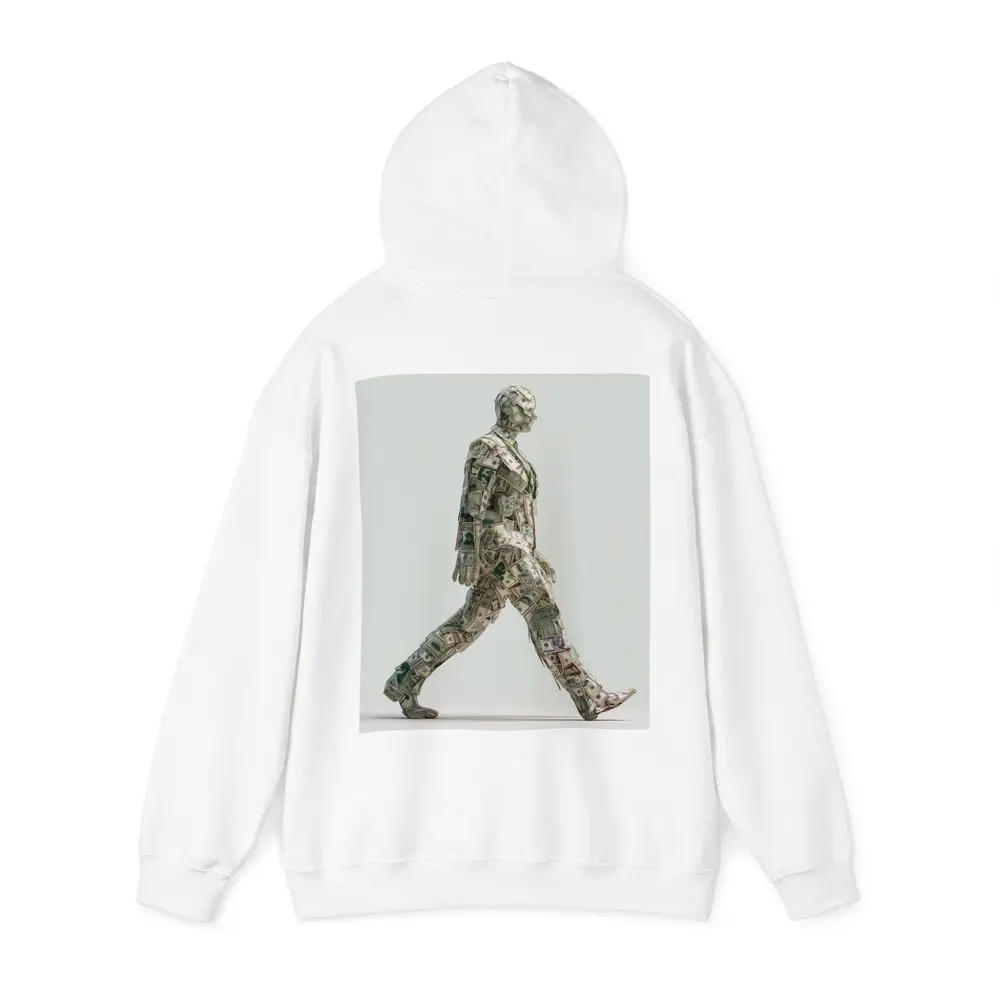 Walking Man Figure Made Of Dollar Bills – Hoodies