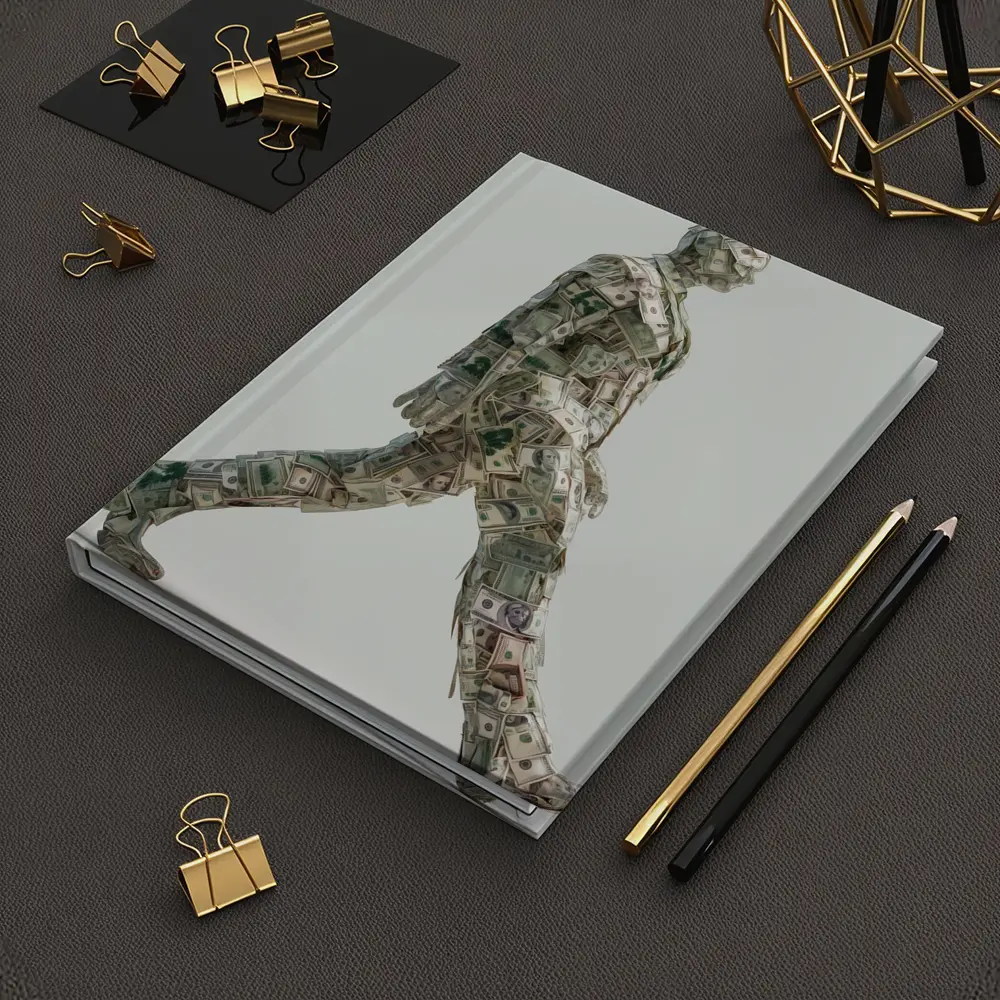 Walking Man Figure Made Of Dollar Bills – Notebooks